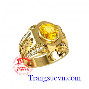 Nhẫn nam sapphire vàng rồng