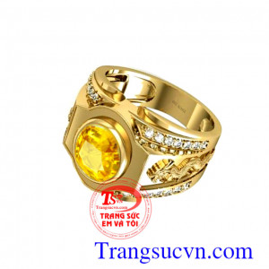 Nhẫn nam sapphire vàng rồng