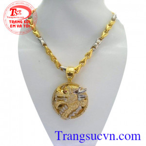 Bộ Dây chuyền mặt rồng nổi 3D