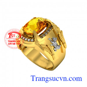 Nhẫn nam tuổi Sửu-Mệnh Kim hộ mệnh đá sapphire vàng,nhẫn nam vàng 18k 75%Au thiết kế chế tác 3D sắc nét nhẫn nam tuổi sửu(Tuổi Trâu) nhẫn mệnh kim đẳng cấp 