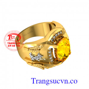 Nhẫn nam tuổi Sửu-Mệnh Kim hộ mệnh đá sapphire vàng,nhẫn nam vàng 18k 75%Au thiết kế chế tác 3D sắc nét nhẫn nam tuổi sửu(Tuổi Trâu) nhẫn mệnh kim đẳng cấp 
