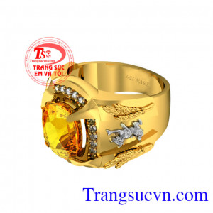 Nhẫn nam tuổi Sửu-Mệnh Kim hộ mệnh đá sapphire vàng,nhẫn nam vàng 18k 75%Au thiết kế chế tác 3D sắc nét nhẫn nam tuổi sửu(Tuổi Trâu) nhẫn mệnh kim đẳng cấp 