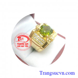 Nhẫn nam vàng đá peridot