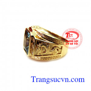 Nhẫn rồng topaz chữ nhật,nhẫn nam tiopaz,nhẫn nam đẹp, http://trangsucvn.com