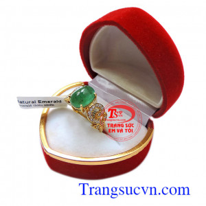 Nhẫn nữ vàng Emerald ngọc lục bảo