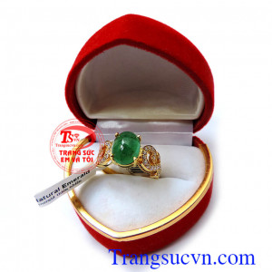 Nhẫn nữ vàng Emerald ngọc lục bảo