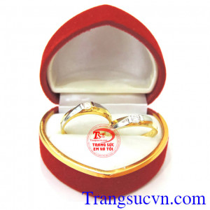 Nhẫn cưới giá rẻ 2 viên đá