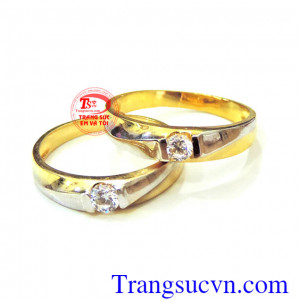 Nhẫn cưới giá rẻ 2 viên đá