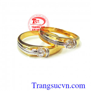 Bán cặp Nhẫn cưới vàng giá rẻ kính tế cho cặp đôi. 