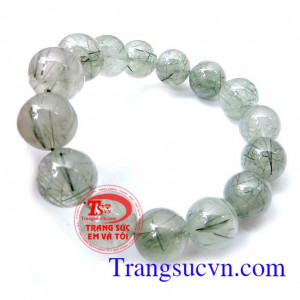 Bán chuỗi thạch anh tóc xanh 15.5ly vòng tay phong thuỷ đem tài lộc may mắn và giúp cải thiện chức năng đàn ông Hợp với: mạng Mộc, mạng Hỏa