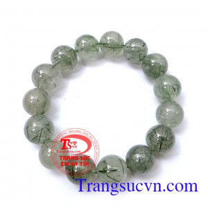 Bán chuỗi thạch anh tóc xanh 15.5ly vòng tay phong thuỷ đem tài lộc may mắn và giúp cải thiện chức năng đàn ông Hợp với: mạng Mộc, mạng Hỏa