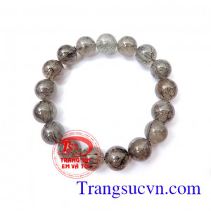 Chuỗi thạch anh tóc đen Đá Thạch Anh Phong Thủy Chính Hiệu. Tăng Vượng Khí, May Mắn Bội Phần ®Chuỗi thạch anh tóc đen