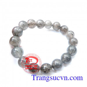 Chuỗi thạch anh tóc đen Đá Thạch Anh Phong Thủy Chính Hiệu. Tăng Vượng Khí, May Mắn Bội Phần ®Chuỗi thạch anh tóc đen