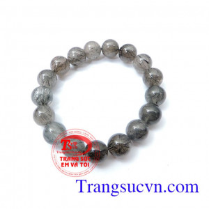 Chuỗi thạch anh tóc đen Đá Thạch Anh Phong Thủy Chính Hiệu. Tăng Vượng Khí, May Mắn Bội Phần ®Chuỗi thạch anh tóc đen