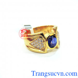 Nhẫn nam sapphire Lam