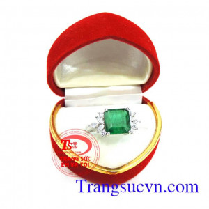 Nhẫn nữ gắn đá xanh mệnh hỏa