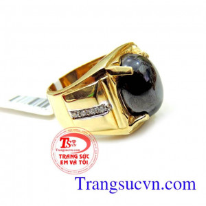 Nhẫn vàng nam giá rẻ đá đen