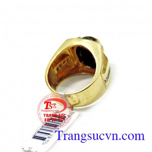 Nhẫn vàng nam giá rẻ đá đen