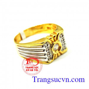 Nhẫn nam vàng tây 18k nhan nam đẹp, nhẫn nam vàng tây dành cho nam sang trọng và đẳng cấp phái mạnh