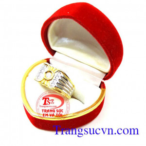 Nhẫn nam vàng tây 18k