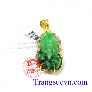 Tỳ hưu ngọc vàng tây mặt dây