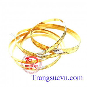 Bộ vòng tuần vàng dẹt sáng Vòng tay vàng đáng yêu dành cho nữ,vòng tay vàng tây với chất lượng đảm bảo hợp thời trang và món quà ý nghĩa hợp thời trang