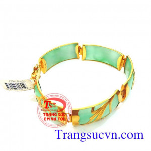 Lắc cẩm thạch bọc vàng tây Vòng tay vàng đáng yêu dành cho nữ