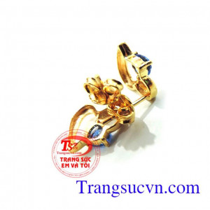 Hoa tai vàng đá xanh