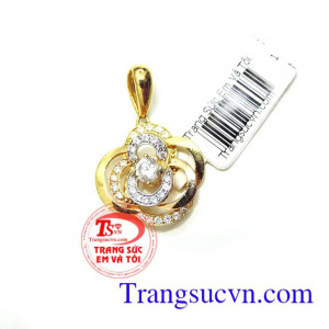 Mặt dây hoa vàng tây Tôn Vinh Vẻ Đẹp Hoàn Hảo Của Bạn Tinh tế làm tôn lên dáng và hợp thời trang,món quà ý nghĩa dành cho nữ,mặt dây chuyền vàng nữ đẹp