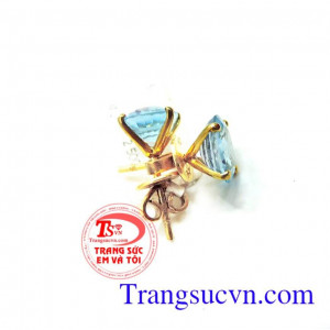 Hoa tai vàng đá topaz