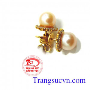 Hoa tai ngọc trai hồng