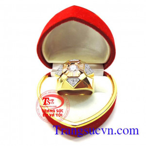 Nhẫn nam vàng 18k nhập
