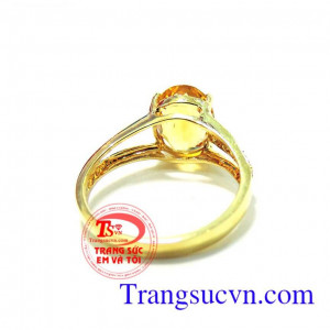 Nhẫn nữ thạch anh vàng