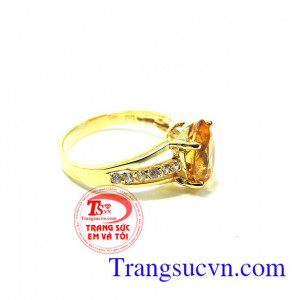 Nhẫn nữ thạch anh vàng