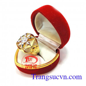 Nhẫn nam vàng tây mặt trời