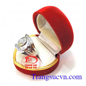 Nhẫn nam vàng trắng tinh tế Nhẫn Nam đá quý hợp thời trang tinh xảo và đẳng cấp Nhận đặt làm nhẫn nam vàng tây theo mẫu,nhẫn nam đẹp vàng trắng