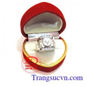 Nhẫn nam vàng trắng tinh tế Nhẫn Nam đá quý hợp thời trang tinh xảo và đẳng cấp Nhận đặt làm nhẫn nam vàng tây theo mẫu,nhẫn nam đẹp vàng trắng