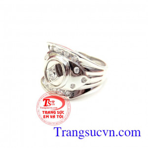 Nhẫn nam vàng trắng tinh tế Nhẫn Nam đá quý hợp thời trang tinh xảo và đẳng cấp Nhận đặt làm nhẫn nam vàng tây theo mẫu,nhẫn nam đẹp vàng trắng