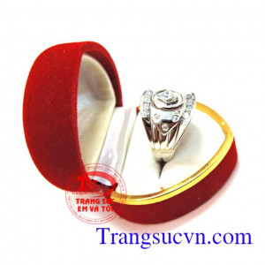 Nhẫn nam vàng trắng tinh tế Nhẫn Nam đá quý hợp thời trang tinh xảo và đẳng cấp Nhận đặt làm nhẫn nam vàng tây theo mẫu,nhẫn nam đẹp vàng trắng