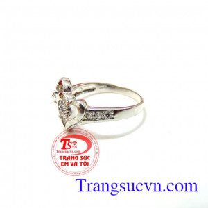 Nhẫn nữ vàng trắng 14k