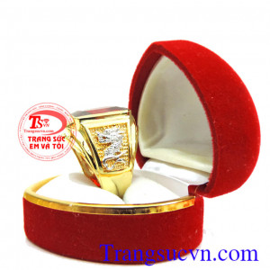 Nhẫn vàng tây nam đá đỏ hợp thời trang sang trọng giá cả hợp lý thanh toán an toàn,đảm bảo,nhẫn vàng cho nam phong cách mới lịch lãm