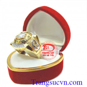 Nhẫn nam 3d vàng tây chế tác tinh xảo chất lượng vàng đảm bảo,tinh tế,đẳng cấp phái mạnh,hợp đeo ngón giữa thuận lợi sang trọng trong kinh doanh