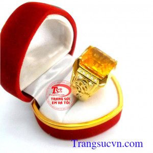 Nhẫn nam thạch anh vàng