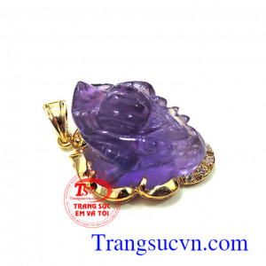 Thạch anh tím cóc ngậm tiền thạch anh tím