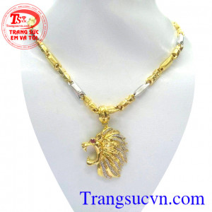 Bộ dây chuyền vàng đầu báo