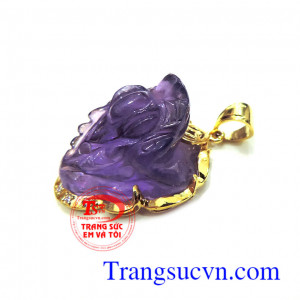 Bộ dây chuyền thiềm thừ thạch anh tím