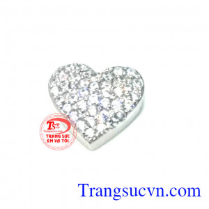 Trái tim vàng trắng mặt dây