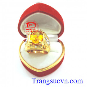 Nhẫn nam vàng đá vàng