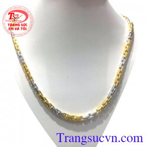 Dây chuyền vàng Italy hai màu 18k 75%Au nhập khẩu nguyên chiếc dây chuyền vàng màu +vàng trắng,sáng bóng,dây chuyền nam vàng Ý bền đẹp,Ưa chuộng,Đẳng cấp dây chuyền khách hàng đánh giá Uy Tín