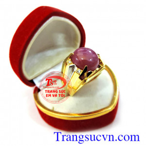 Nhẫn nam đá quý ruby vàng 14k
